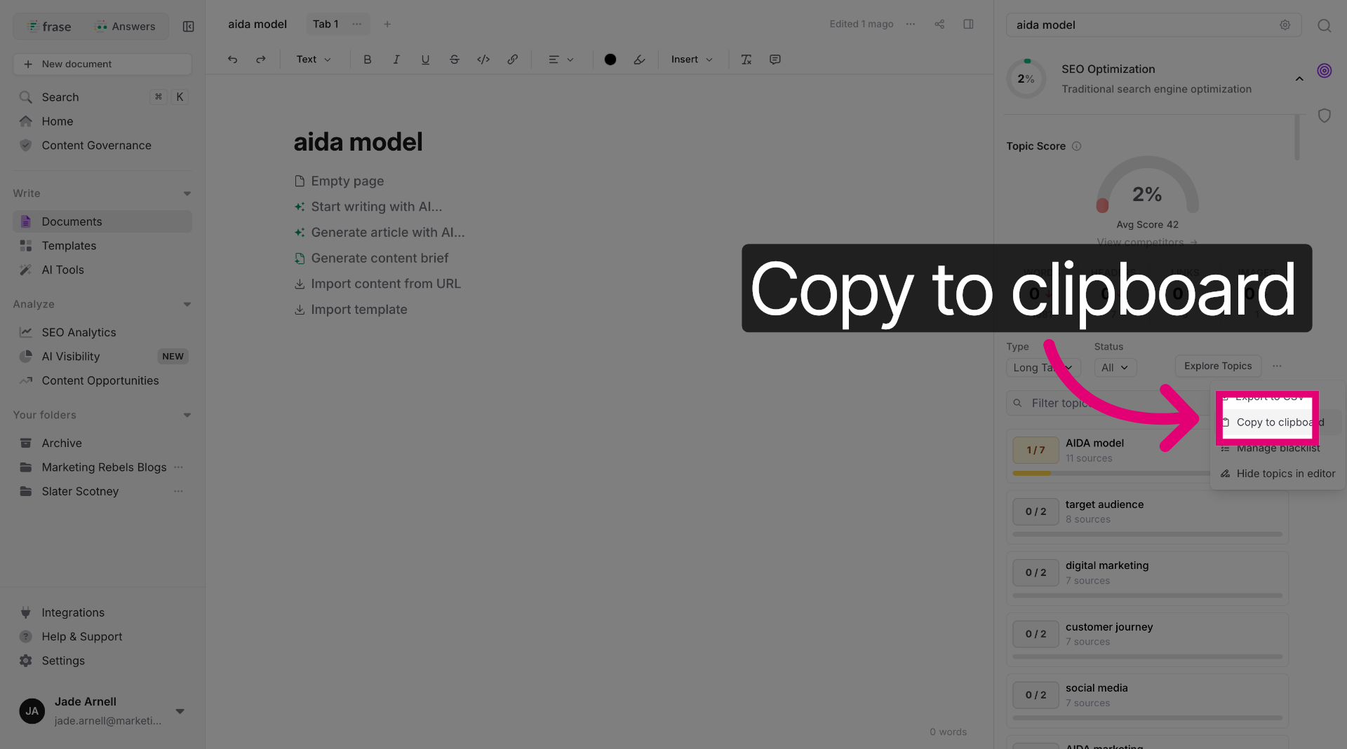 Copy Content to Clipboard