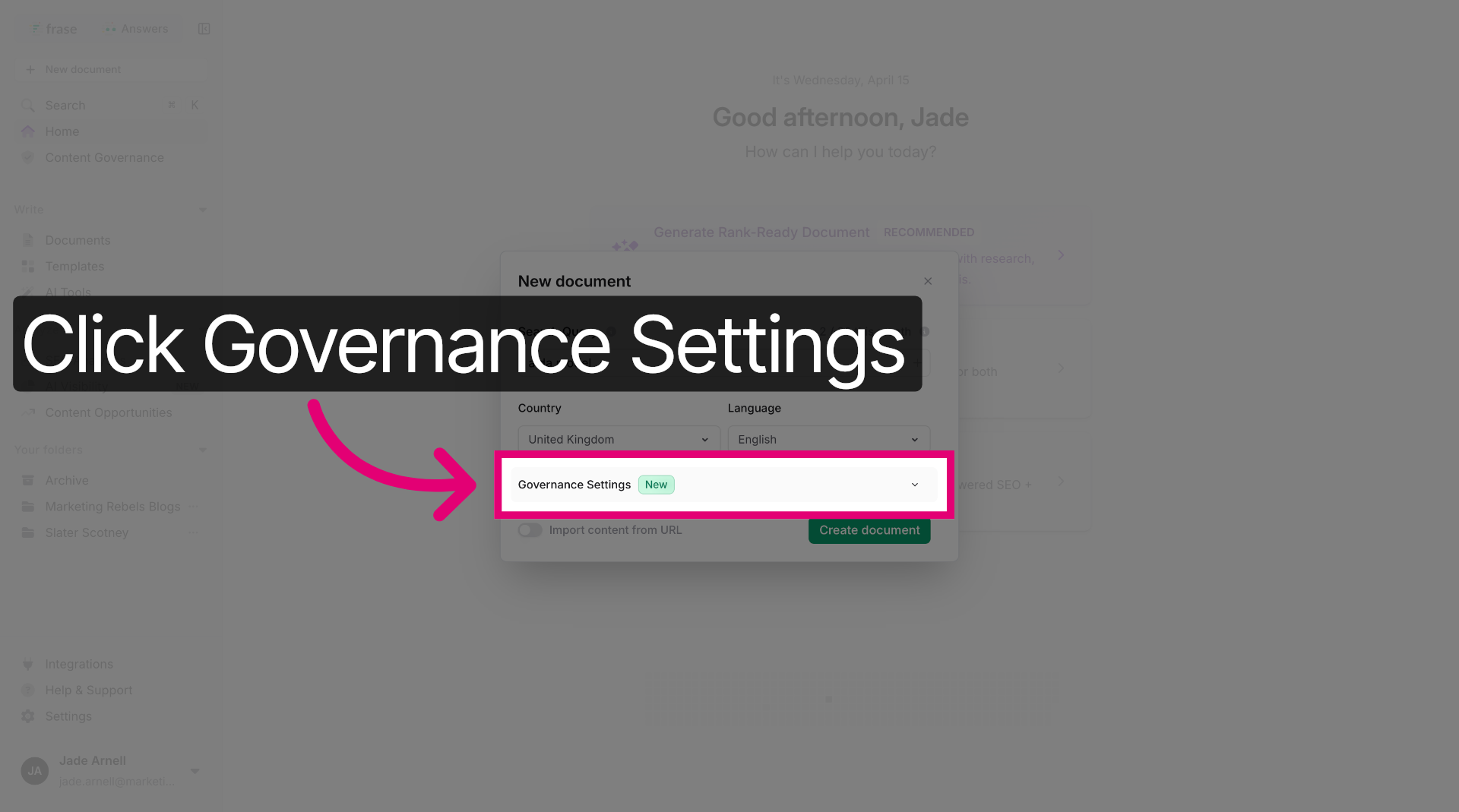 Access Governance Settings